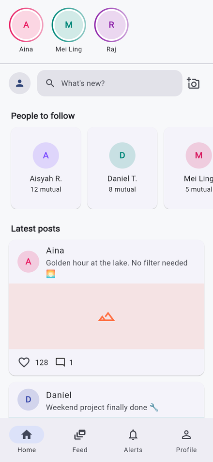 Social home screen